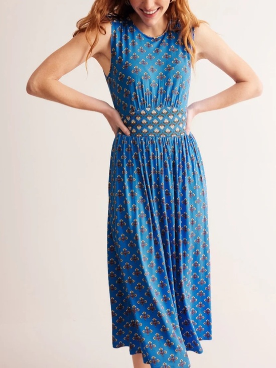 Dresses & Skirts - Boden Thea Sleeveless Midi Dress, Indigo Bunting Passion Stem Size 10R